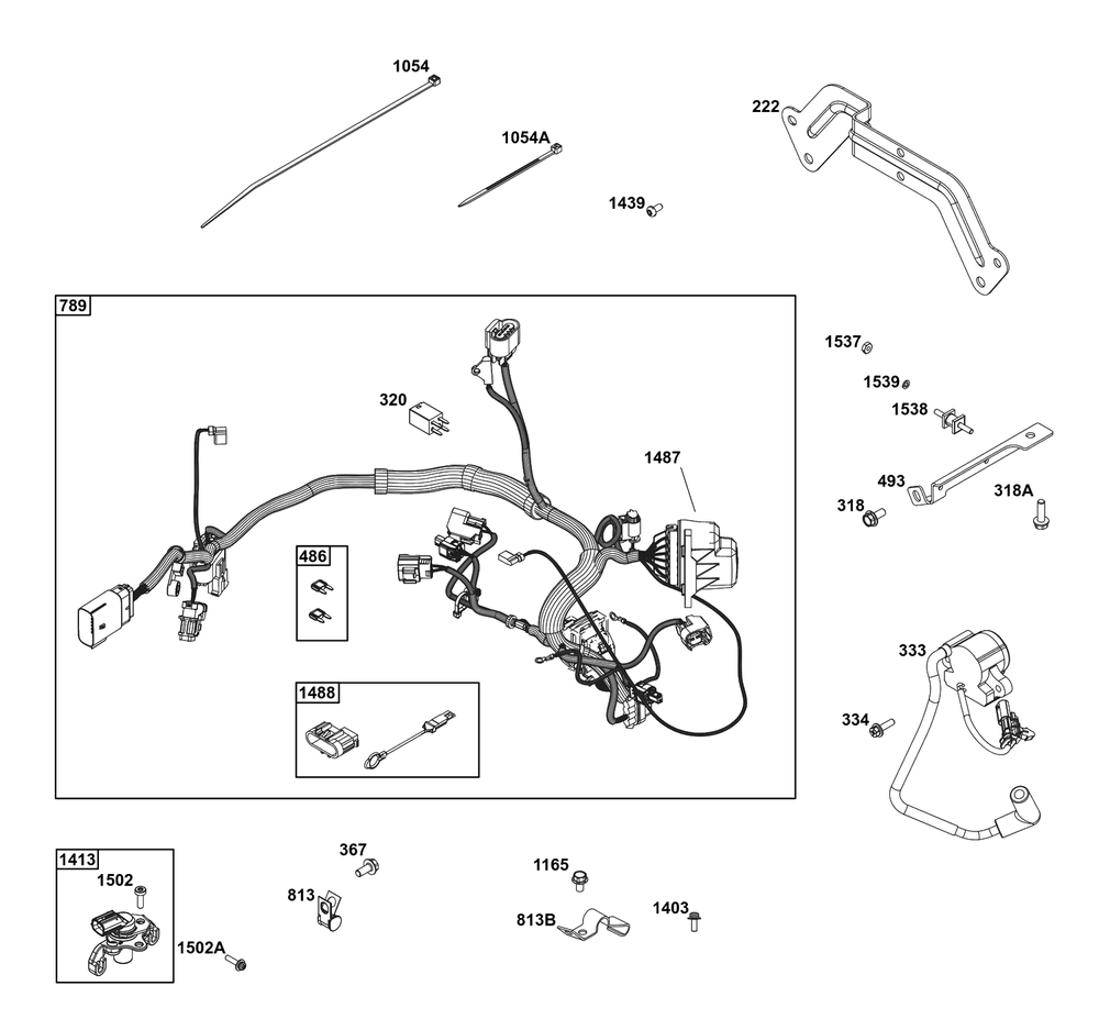 Controls Group Diagram and Parts List for 61G877-0016-J1  Briggs and Stratton Engine